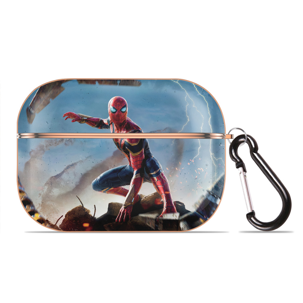 （画像用） Spider Man スパイダーマン 【AirPods Pro用】ハードシェル保護ケース｜耐衝撃・防指紋・カラビナ付き商品仕様