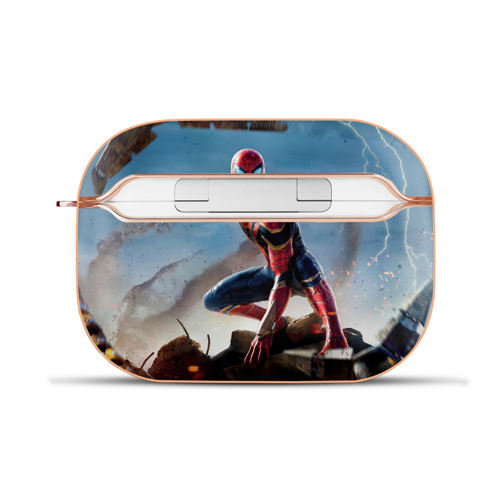 （画像用） Spider Man スパイダーマン 【AirPods Pro用】ハードシェル保護ケース｜耐衝撃・防指紋・カラビナ付き商品仕様