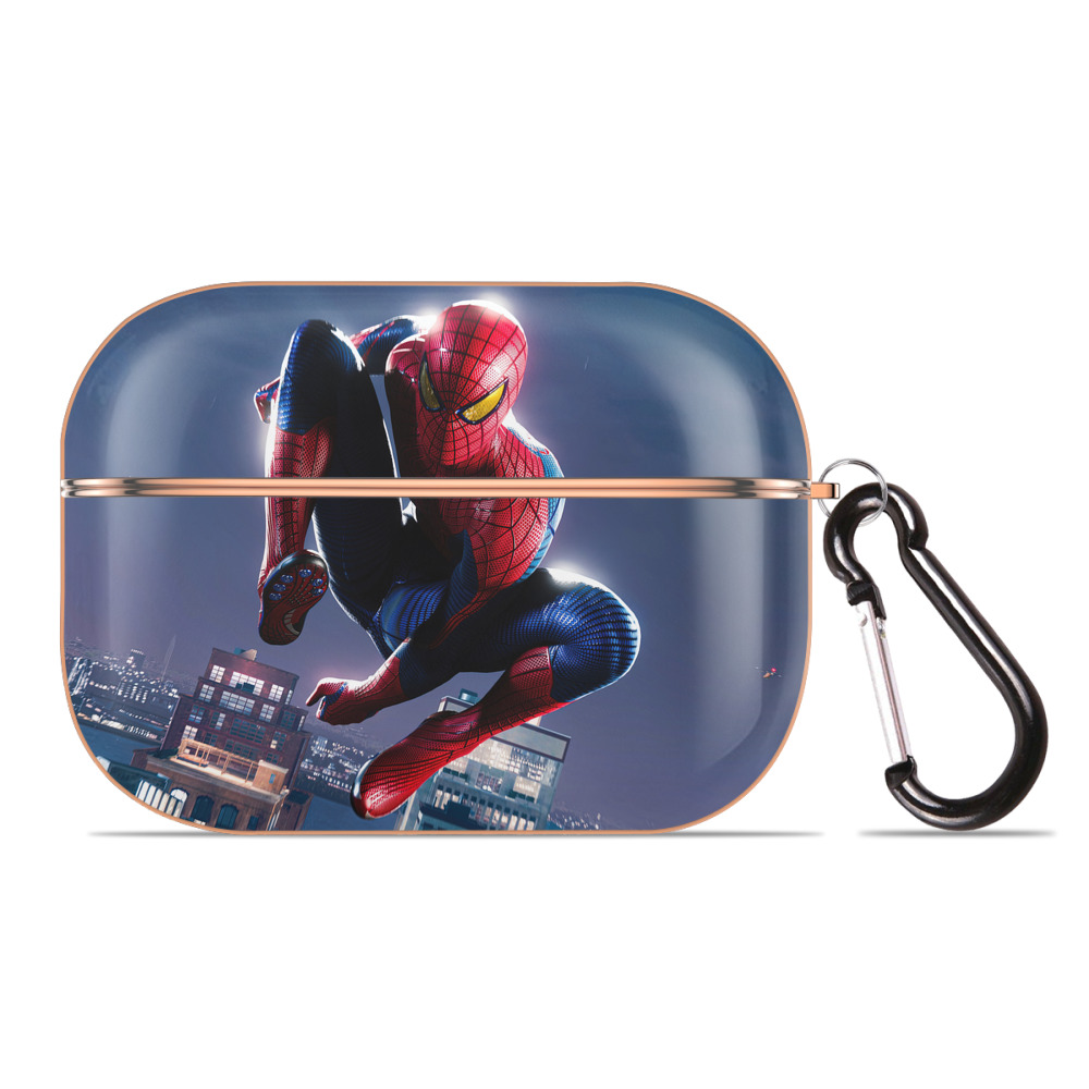 （画像用） Spider Man スパイダーマン 【AirPods Pro用】ハードシェル保護ケース｜耐衝撃・防指紋・カラビナ付き商品仕様