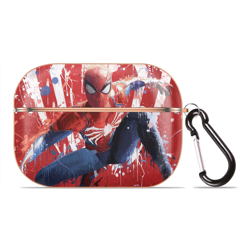 （画像用） Spider Man スパイダーマン 【AirPods Pro用】ハードシェル保護ケース｜耐衝撃・防指紋・カラビナ付き商品仕様