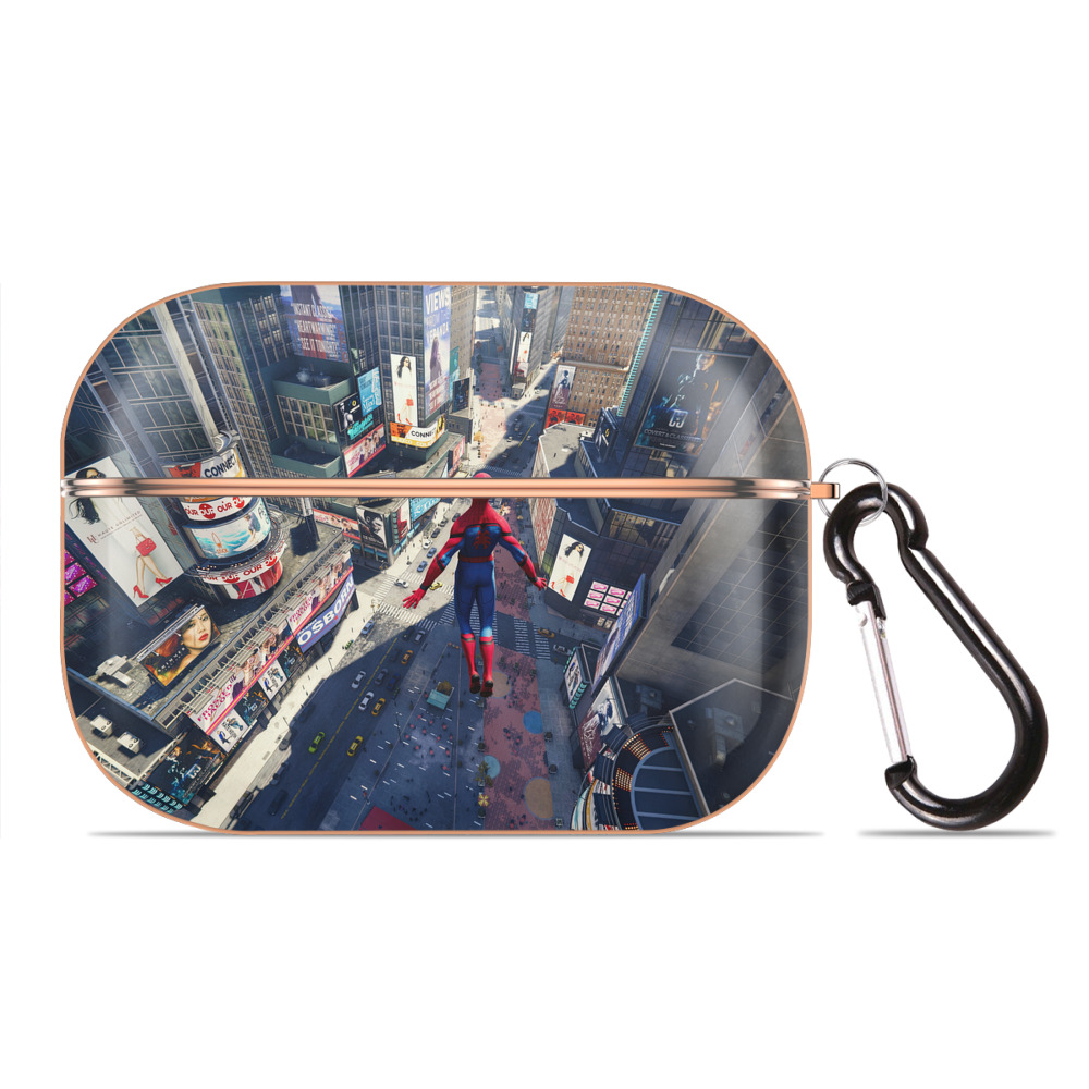 （画像用） Spider Man スパイダーマン 【AirPods Pro用】ハードシェル保護ケース｜耐衝撃・防指紋・カラビナ付き商品仕様