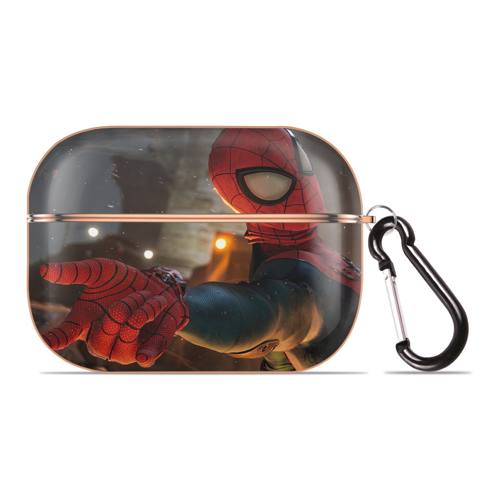 （画像用） Spider Man スパイダーマン 【AirPods Pro用】ハードシェル保護ケース｜耐衝撃・防指紋・カラビナ付き商品仕様