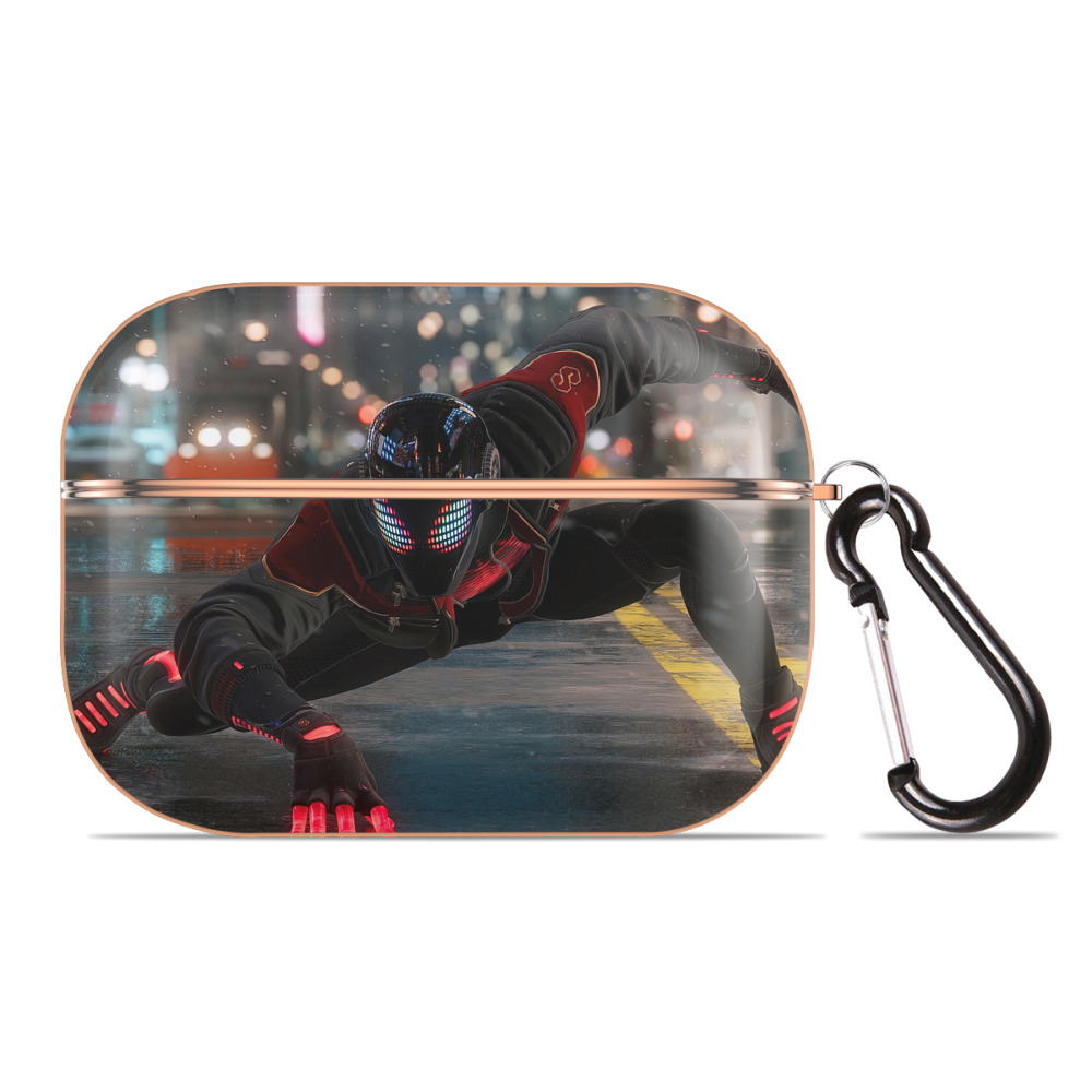 （画像用） Spider Man スパイダーマン 【AirPods Pro用】ハードシェル保護ケース｜耐衝撃・防指紋・カラビナ付き商品仕様