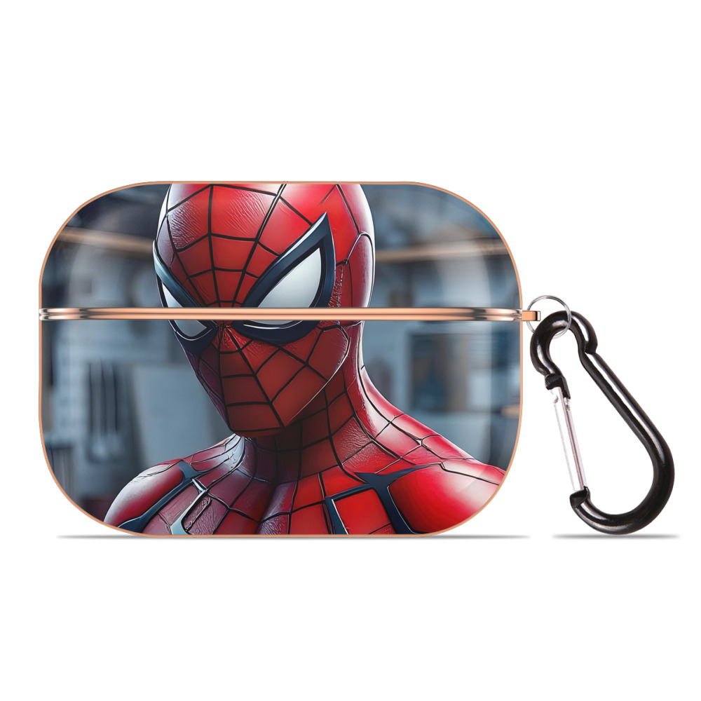 （画像用） Spider Man スパイダーマン 【AirPods Pro用】ハードシェル保護ケース｜耐衝撃・防指紋・カラビナ付き商品仕様