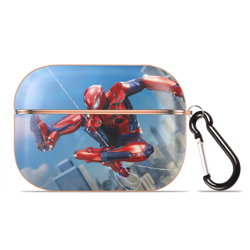 （画像用） Spider Man スパイダーマン 【AirPods Pro用】ハードシェル保護ケース｜耐衝撃・防指紋・カラビナ付き商品仕様