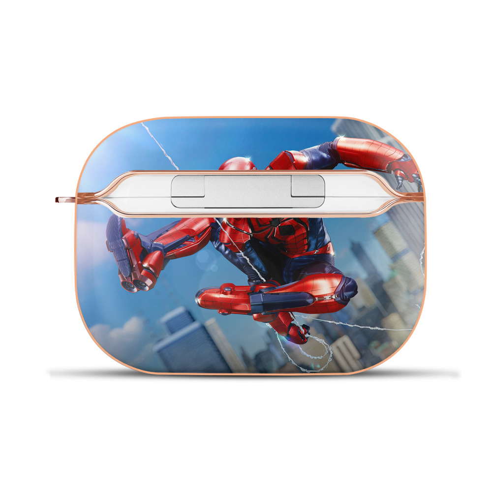 （画像用） Spider Man スパイダーマン 【AirPods Pro用】ハードシェル保護ケース｜耐衝撃・防指紋・カラビナ付き商品仕様