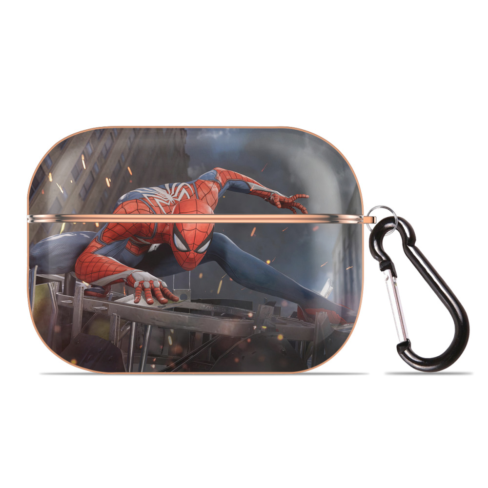 （画像用） Spider Man スパイダーマン 【AirPods Pro用】ハードシェル保護ケース｜耐衝撃・防指紋・カラビナ付き商品仕様