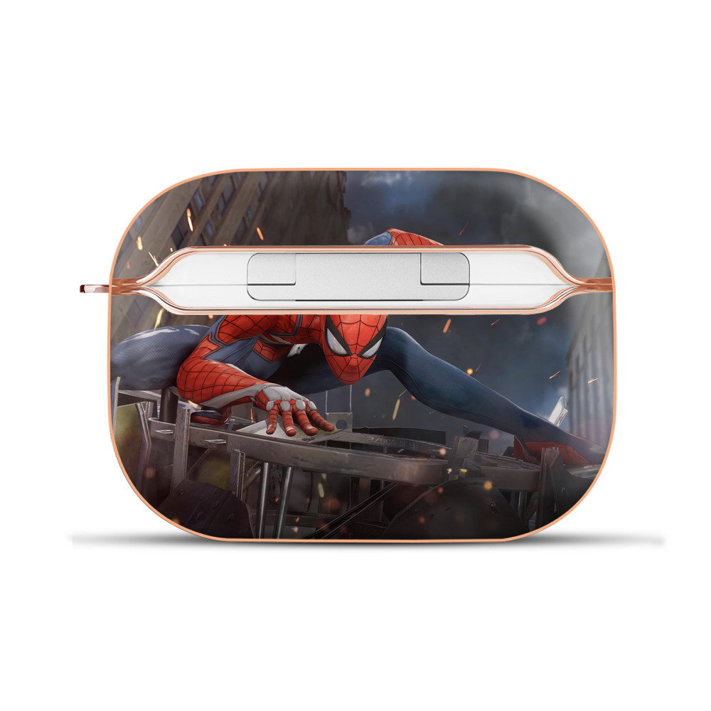 （画像用） Spider Man スパイダーマン 【AirPods Pro用】ハードシェル保護ケース｜耐衝撃・防指紋・カラビナ付き商品仕様