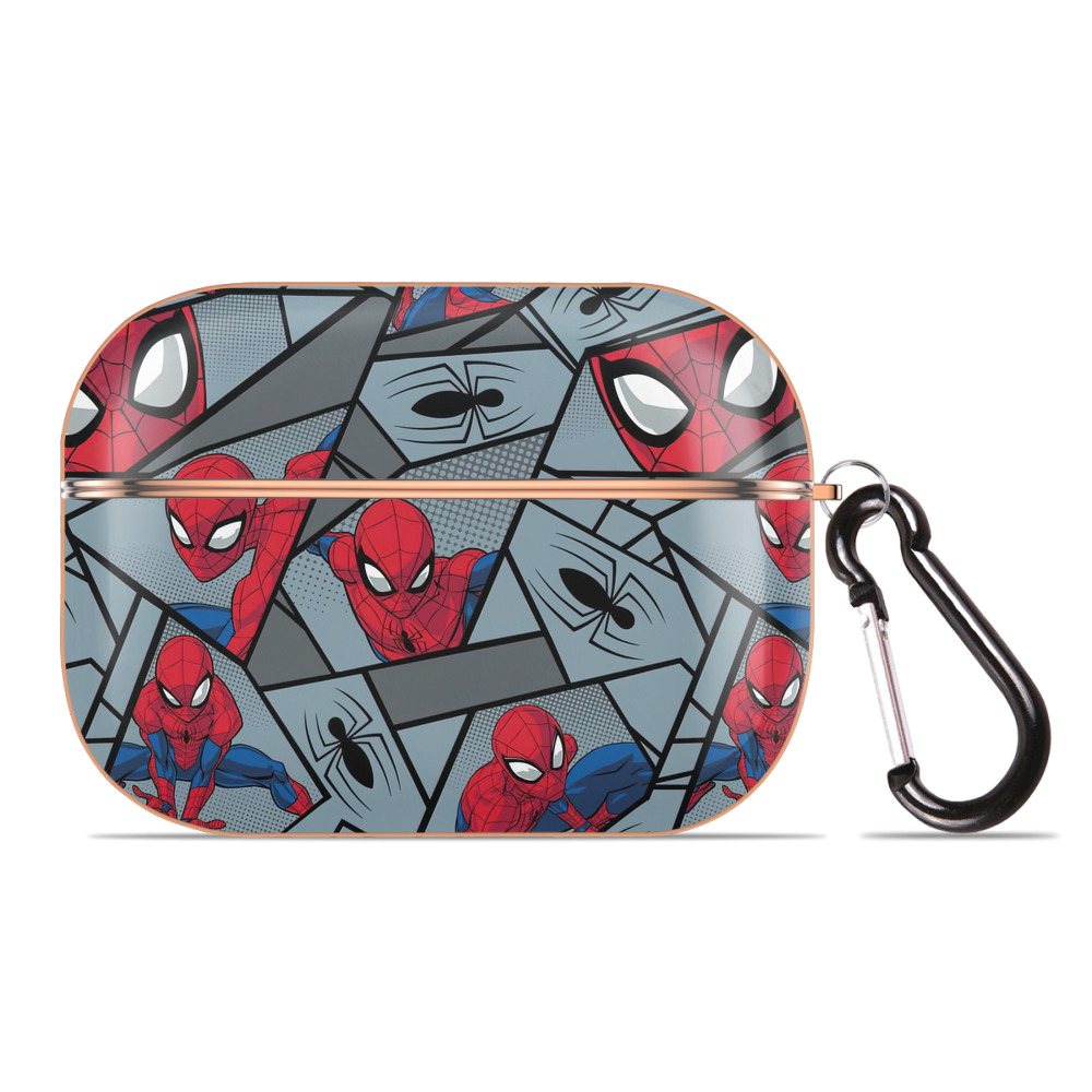 （画像用） Spider Man スパイダーマン 【AirPods Pro用】ハードシェル保護ケース｜耐衝撃・防指紋・カラビナ付き商品仕様