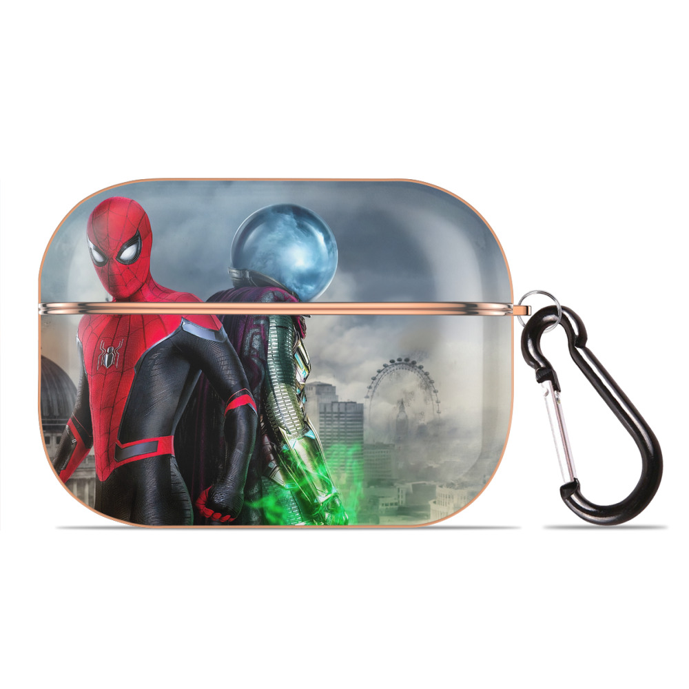 （画像用） Spider Man スパイダーマン 【AirPods Pro用】ハードシェル保護ケース｜耐衝撃・防指紋・カラビナ付き商品仕様