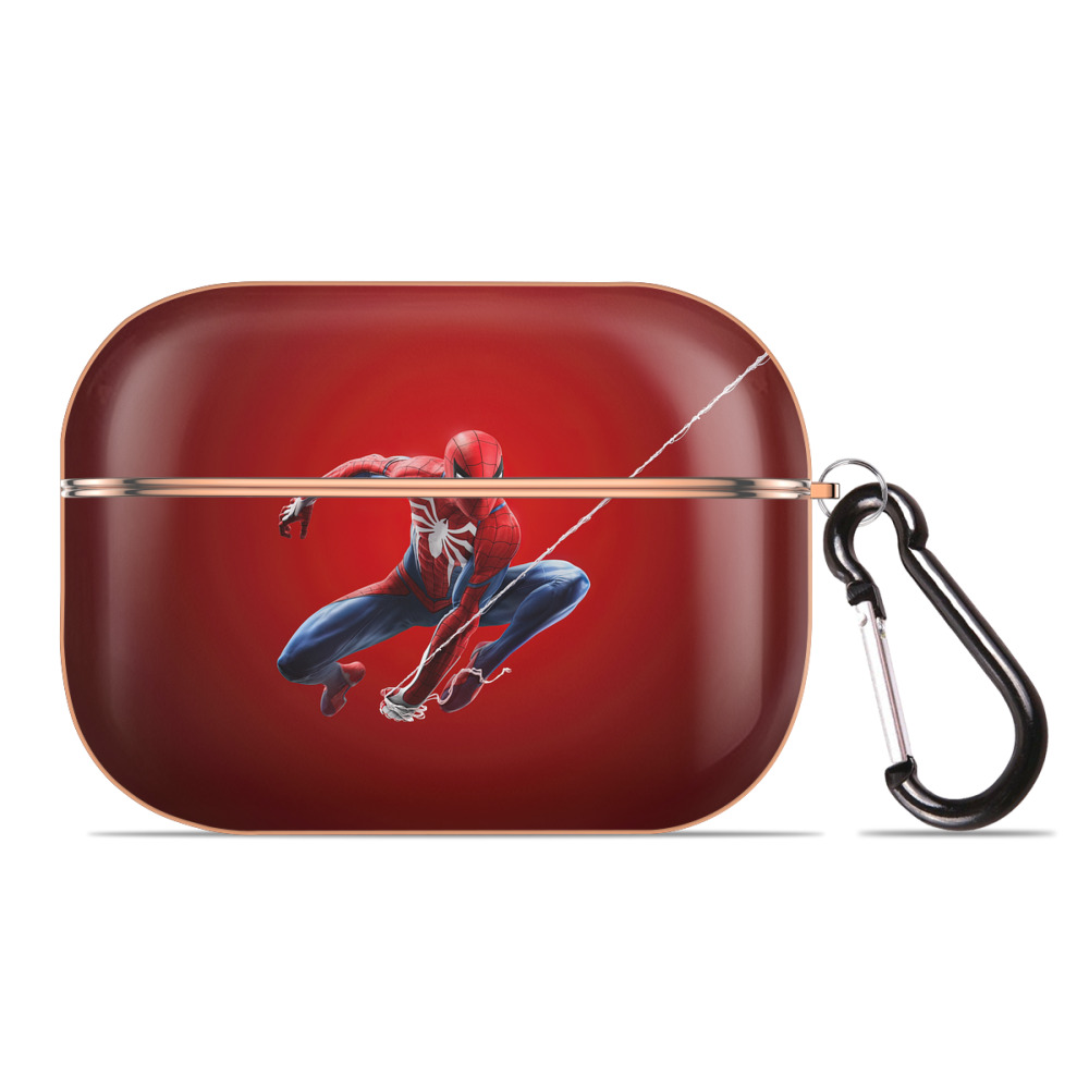 （画像用） Spider Man スパイダーマン 【AirPods Pro用】ハードシェル保護ケース｜耐衝撃・防指紋・カラビナ付き商品仕様
