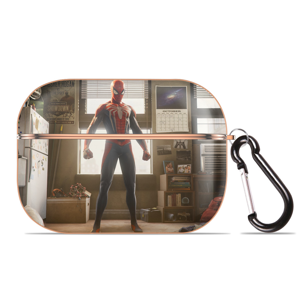 （画像用） Spider Man スパイダーマン 【AirPods Pro用】ハードシェル保護ケース｜耐衝撃・防指紋・カラビナ付き商品仕様