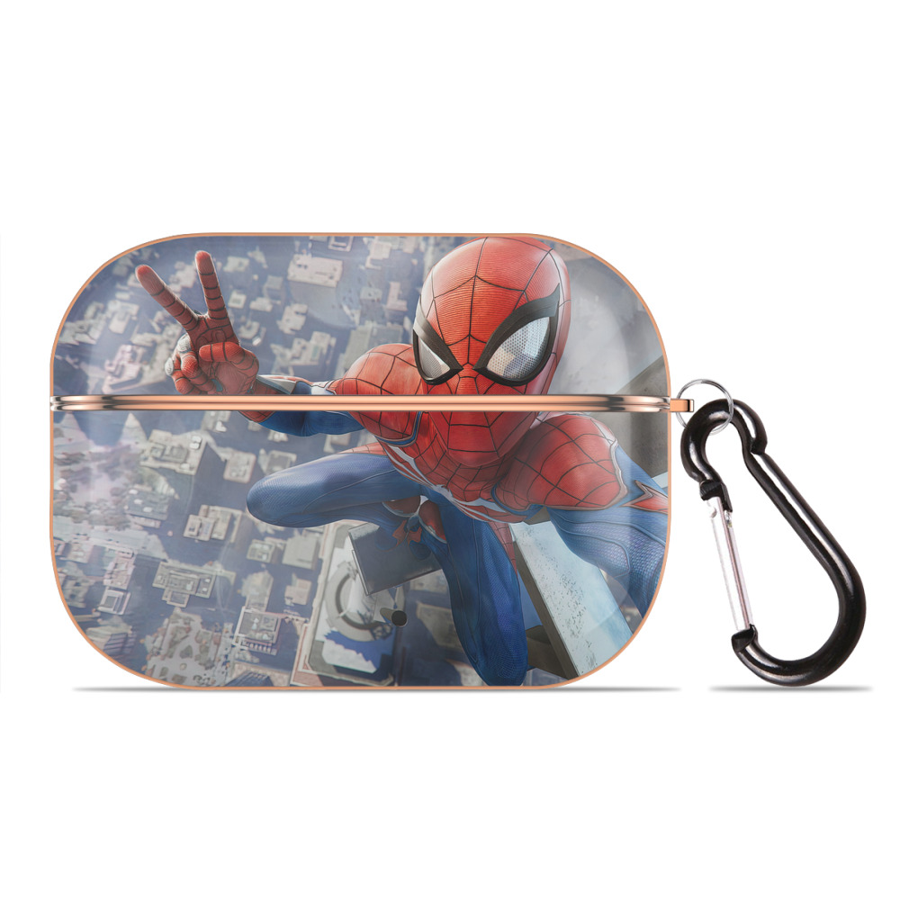 （画像用） Spider Man スパイダーマン 【AirPods Pro用】ハードシェル保護ケース｜耐衝撃・防指紋・カラビナ付き商品仕様