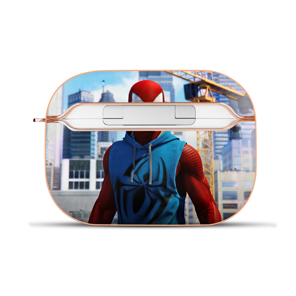 （画像用） Spider Man スパイダーマン 【AirPods Pro用】ハードシェル保護ケース｜耐衝撃・防指紋・カラビナ付き商品仕様