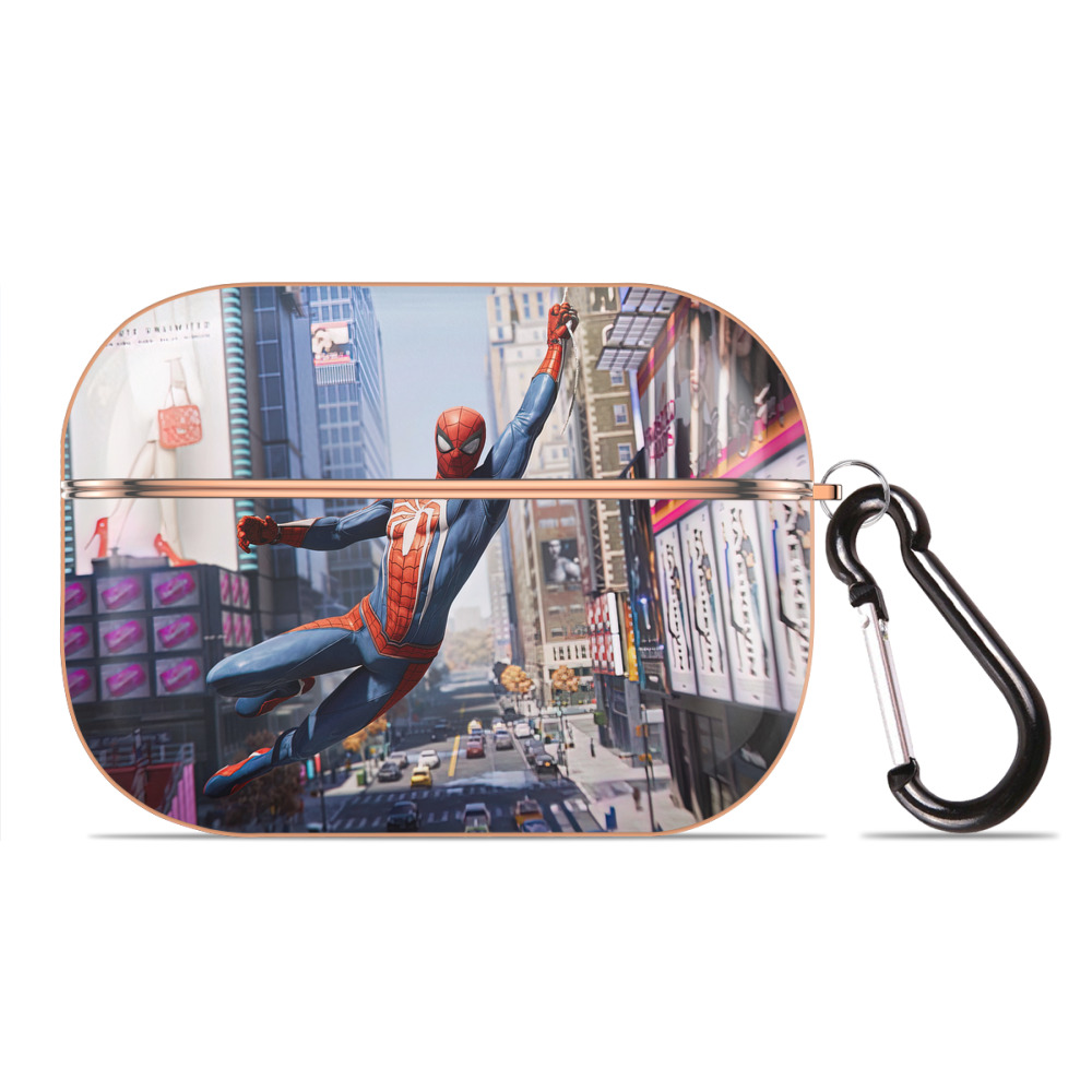 （画像用） Spider Man スパイダーマン 【AirPods Pro用】ハードシェル保護ケース｜耐衝撃・防指紋・カラビナ付き商品仕様