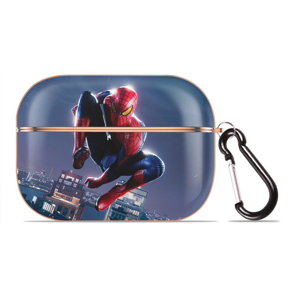 （画像用） Spider Man スパイダーマン 【AirPods Pro用】ハードシェル保護ケース｜耐衝撃・防指紋・カラビナ付き商品仕様