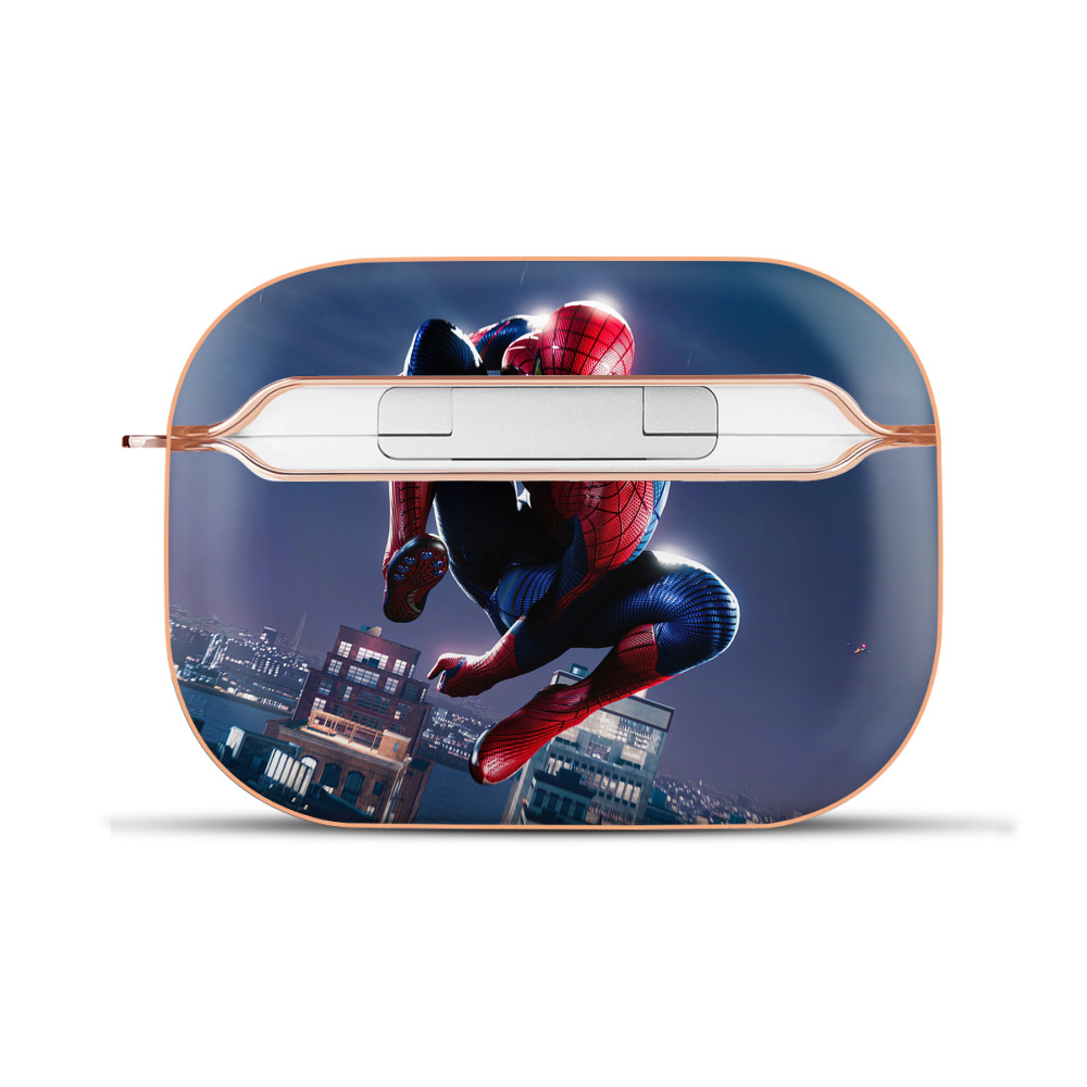 （画像用） Spider Man スパイダーマン 【AirPods Pro用】ハードシェル保護ケース｜耐衝撃・防指紋・カラビナ付き商品仕様