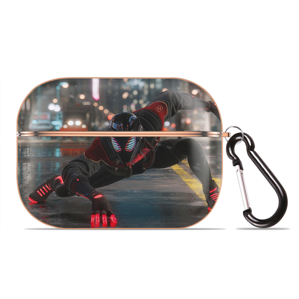 （画像用） Spider Man スパイダーマン 【AirPods Pro用】ハードシェル保護ケース｜耐衝撃・防指紋・カラビナ付き商品仕様