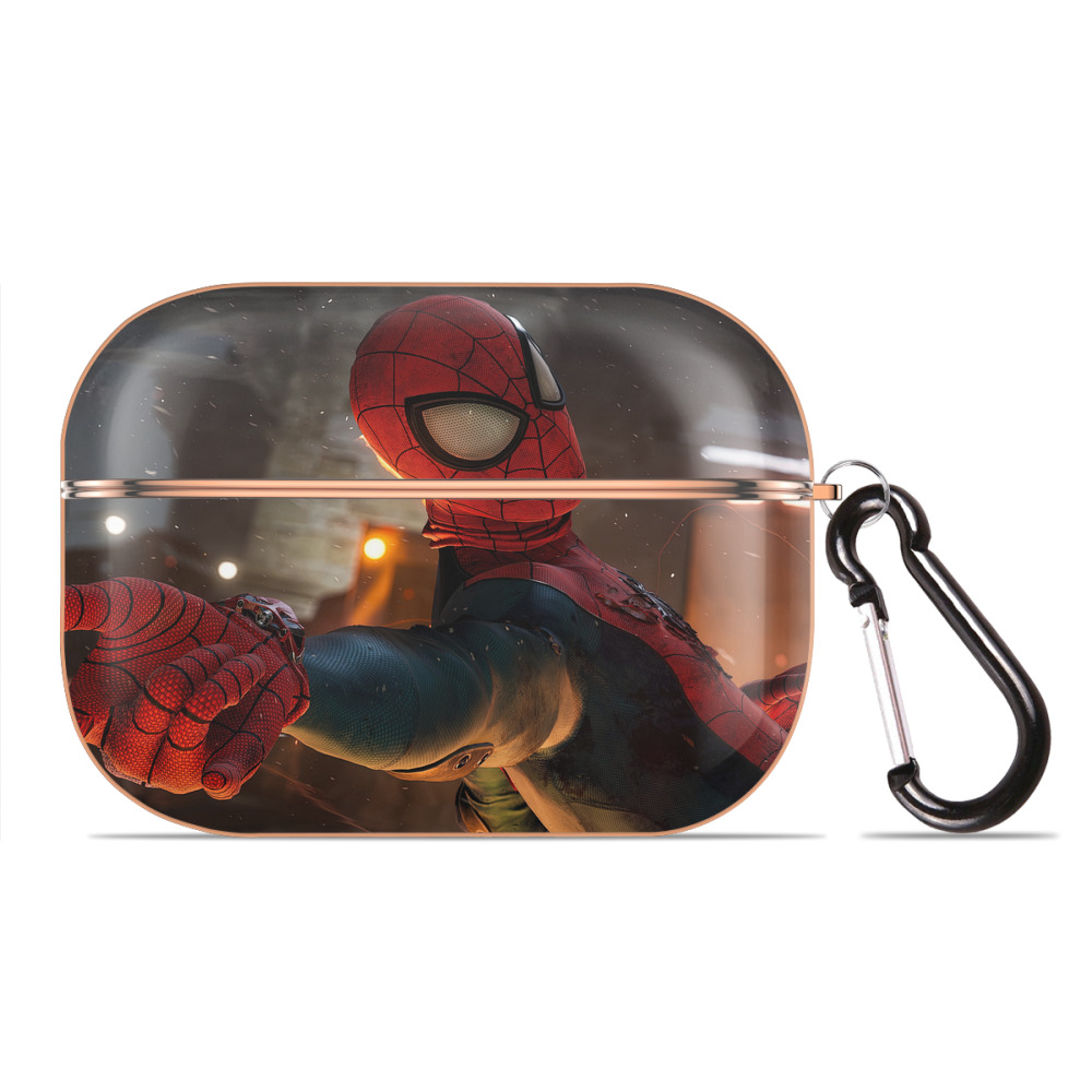 （画像用） Spider Man スパイダーマン 【AirPods Pro用】ハードシェル保護ケース｜耐衝撃・防指紋・カラビナ付き商品仕様