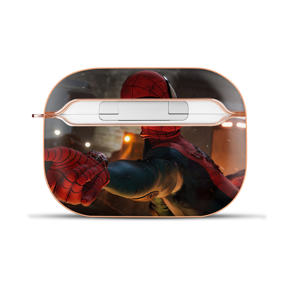 （画像用） Spider Man スパイダーマン 【AirPods Pro用】ハードシェル保護ケース｜耐衝撃・防指紋・カラビナ付き商品仕様