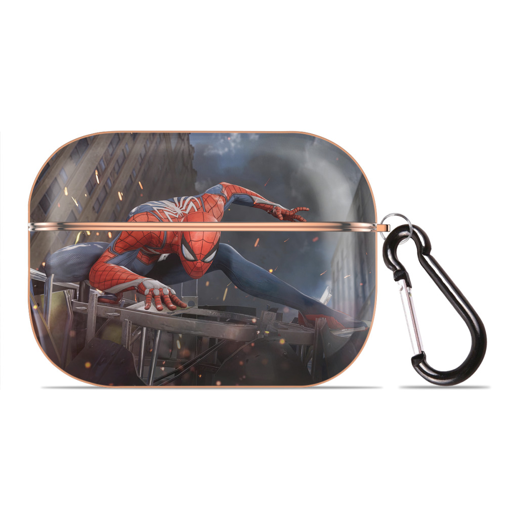 （画像用） Spider Man スパイダーマン 【AirPods Pro用】ハードシェル保護ケース｜耐衝撃・防指紋・カラビナ付き商品仕様