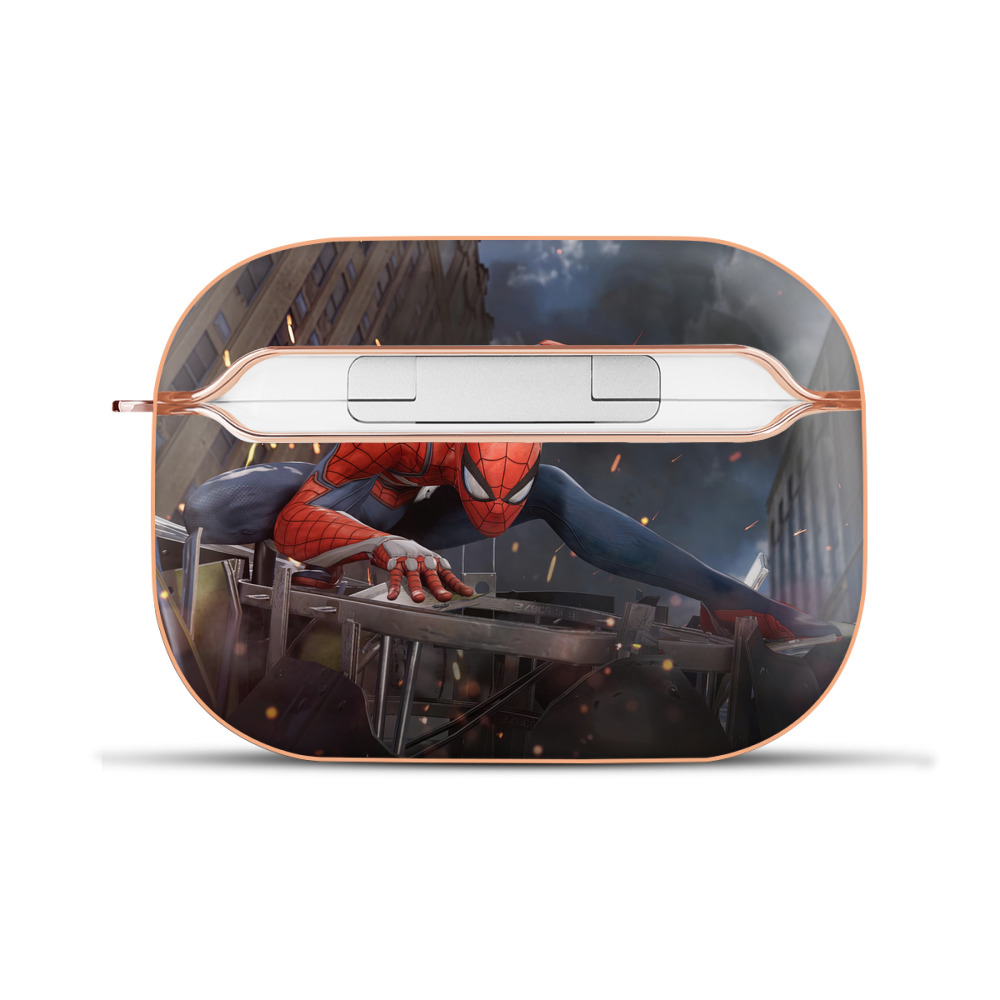 （画像用） Spider Man スパイダーマン 【AirPods Pro用】ハードシェル保護ケース｜耐衝撃・防指紋・カラビナ付き商品仕様