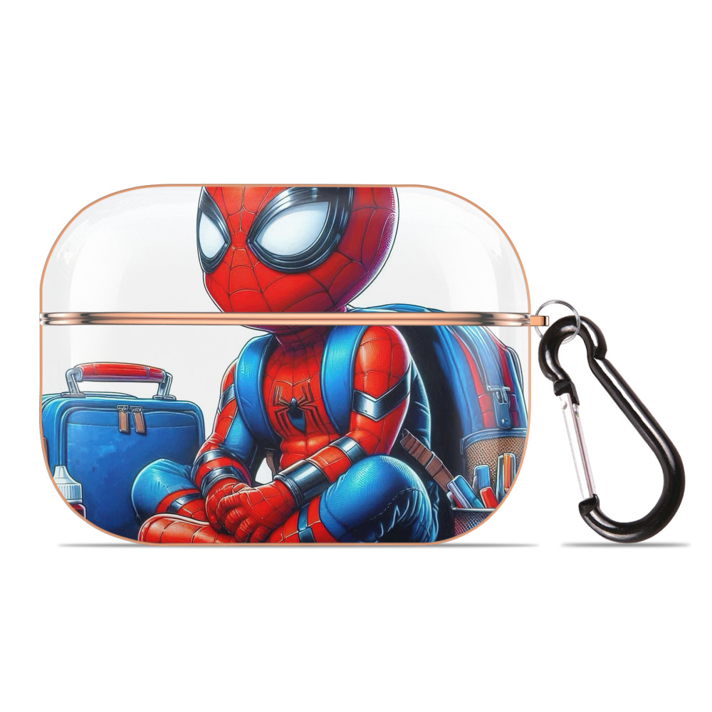 （画像用） Spider Man スパイダーマン 【AirPods Pro用】ハードシェル保護ケース｜耐衝撃・防指紋・カラビナ付き商品仕様