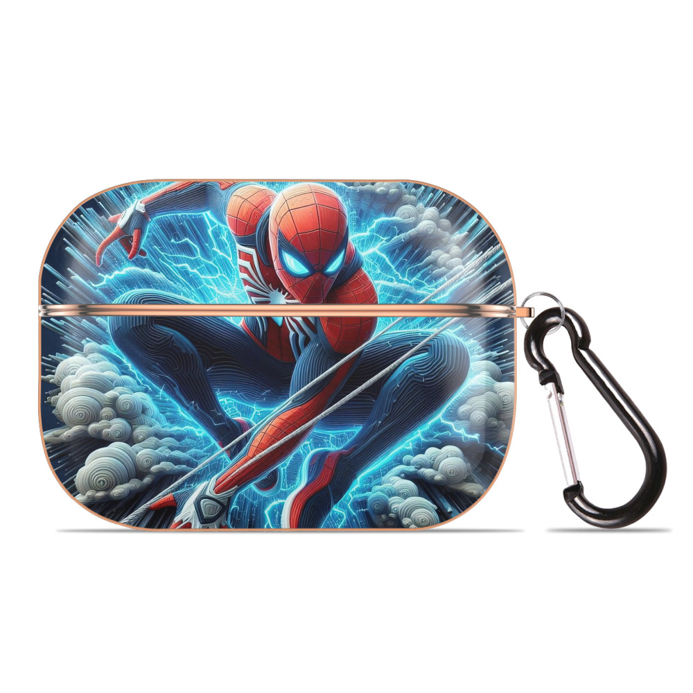 （画像用） Spider Man スパイダーマン 【AirPods Pro用】ハードシェル保護ケース｜耐衝撃・防指紋・カラビナ付き商品仕様