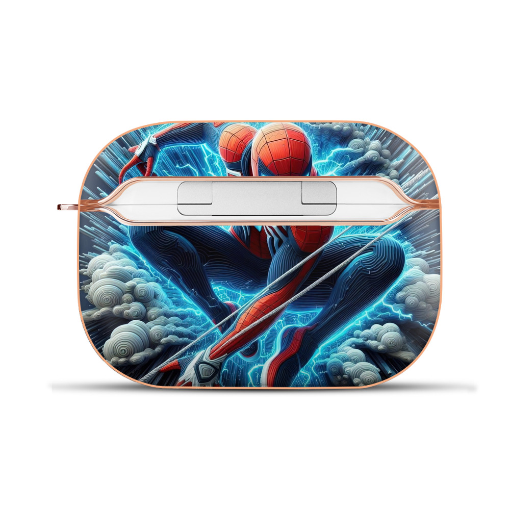 （画像用） Spider Man スパイダーマン 【AirPods Pro用】ハードシェル保護ケース｜耐衝撃・防指紋・カラビナ付き商品仕様