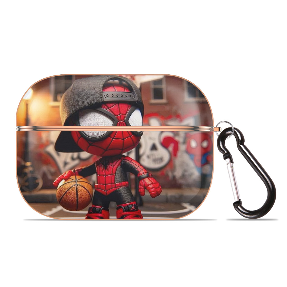 （画像用） Spider Man スパイダーマン 【AirPods Pro用】ハードシェル保護ケース｜耐衝撃・防指紋・カラビナ付き商品仕様