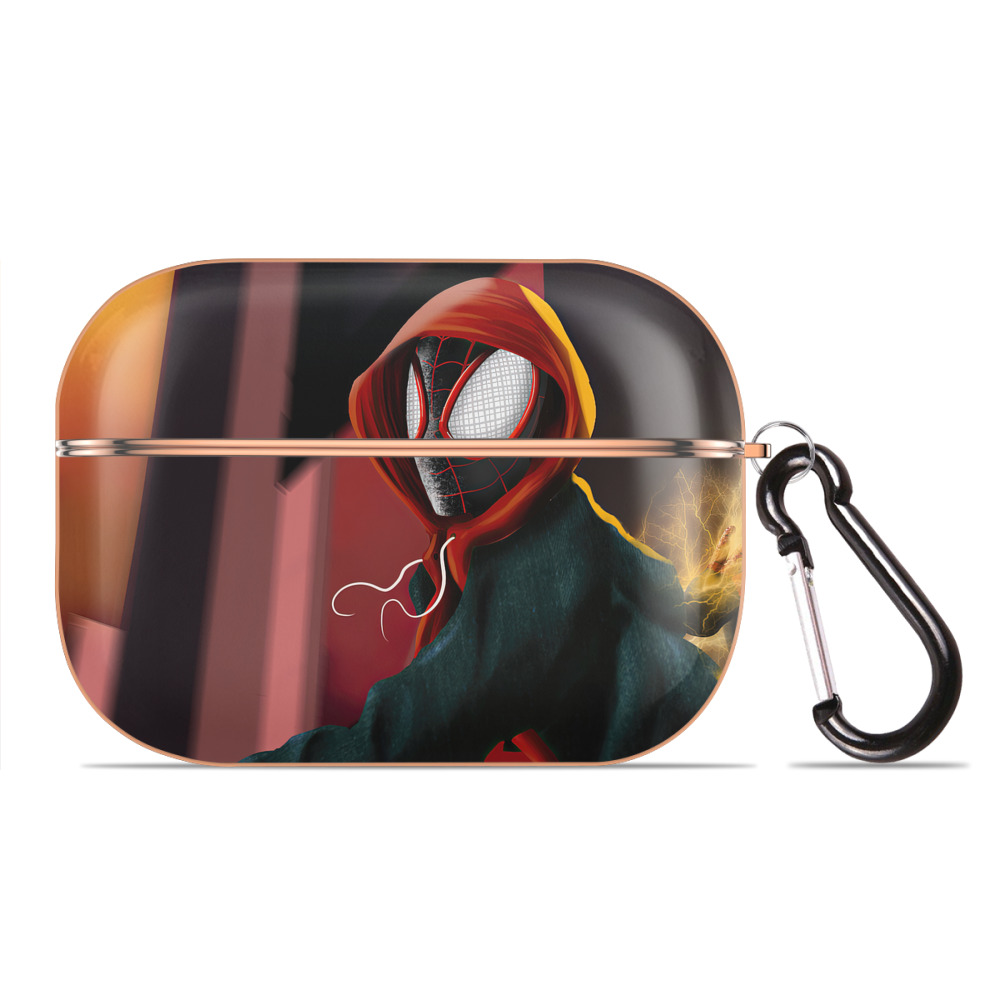 （画像用） Spider Man スパイダーマン 【AirPods Pro用】ハードシェル保護ケース｜耐衝撃・防指紋・カラビナ付き商品仕様