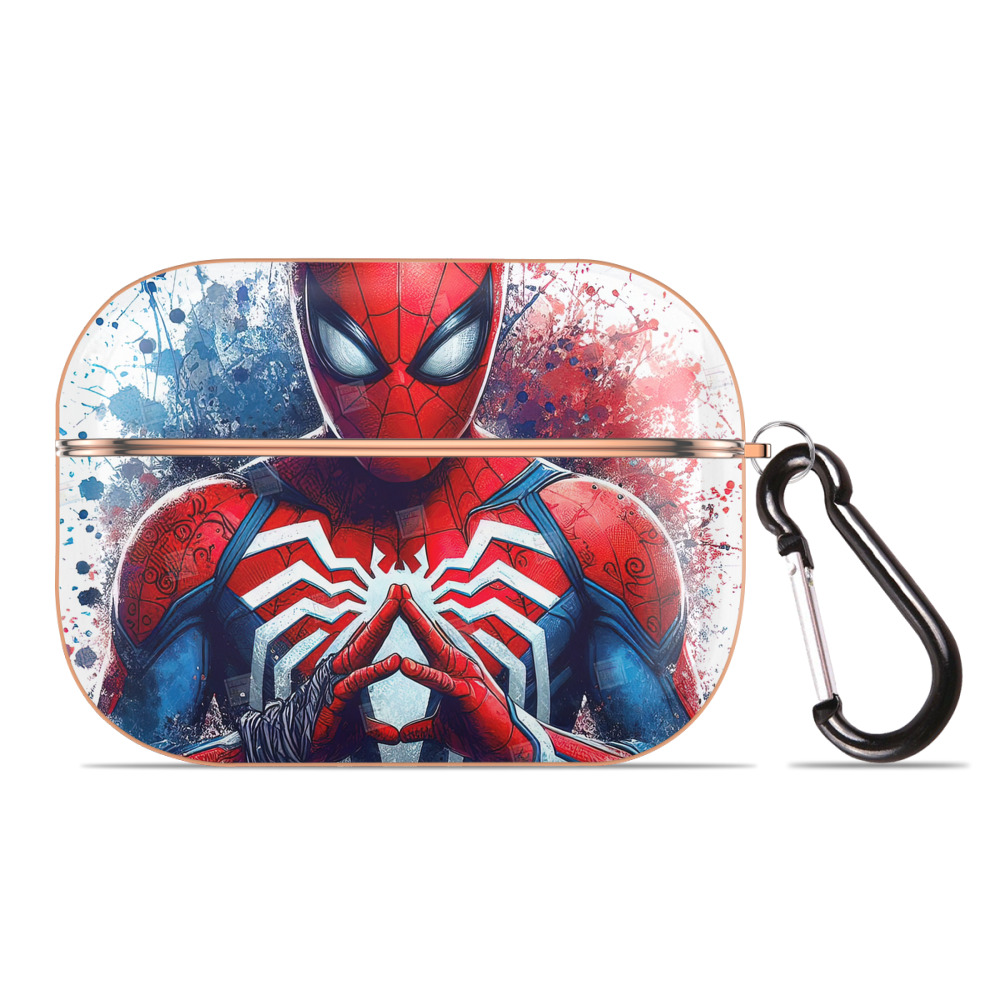 （画像用） Spider Man スパイダーマン 【AirPods Pro用】ハードシェル保護ケース｜耐衝撃・防指紋・カラビナ付き商品仕様