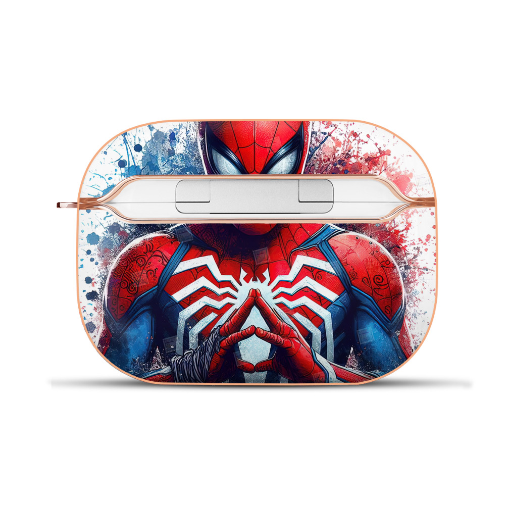 （画像用） Spider Man スパイダーマン 【AirPods Pro用】ハードシェル保護ケース｜耐衝撃・防指紋・カラビナ付き商品仕様