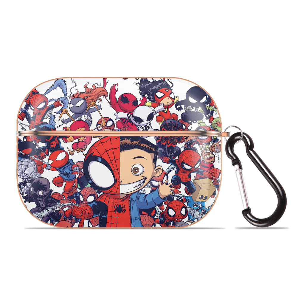 （画像用） Spider Man スパイダーマン 【AirPods Pro用】ハードシェル保護ケース｜耐衝撃・防指紋・カラビナ付き商品仕様