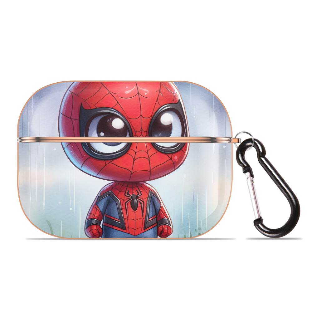 （画像用） Spider Man スパイダーマン 【AirPods Pro用】ハードシェル保護ケース｜耐衝撃・防指紋・カラビナ付き商品仕様
