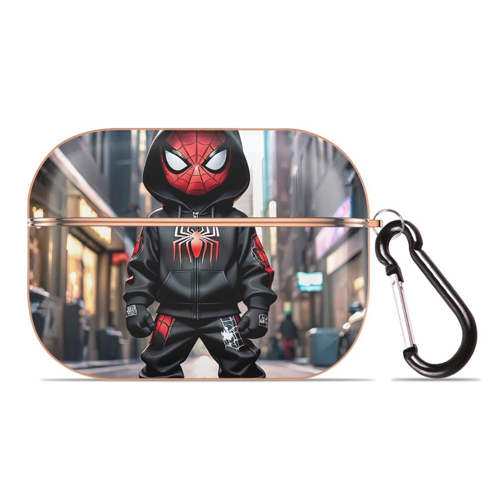 （画像用） Spider Man スパイダーマン 【AirPods Pro用】ハードシェル保護ケース｜耐衝撃・防指紋・カラビナ付き商品仕様