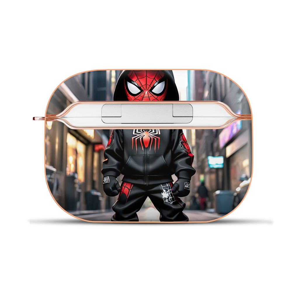 （画像用） Spider Man スパイダーマン 【AirPods Pro用】ハードシェル保護ケース｜耐衝撃・防指紋・カラビナ付き商品仕様