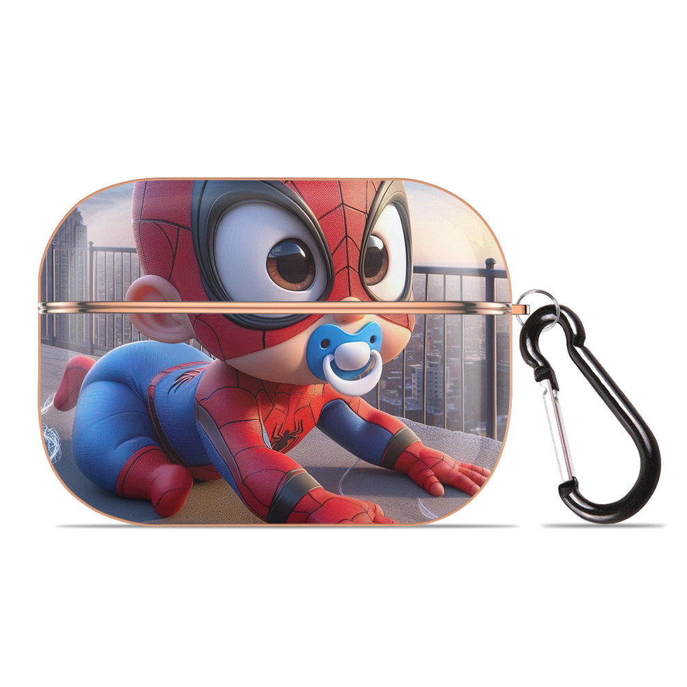 （画像用） Spider Man スパイダーマン 【AirPods Pro用】ハードシェル保護ケース｜耐衝撃・防指紋・カラビナ付き商品仕様