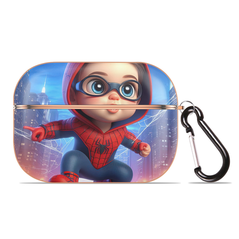 （画像用） Spider Man スパイダーマン 【AirPods Pro用】ハードシェル保護ケース｜耐衝撃・防指紋・カラビナ付き商品仕様