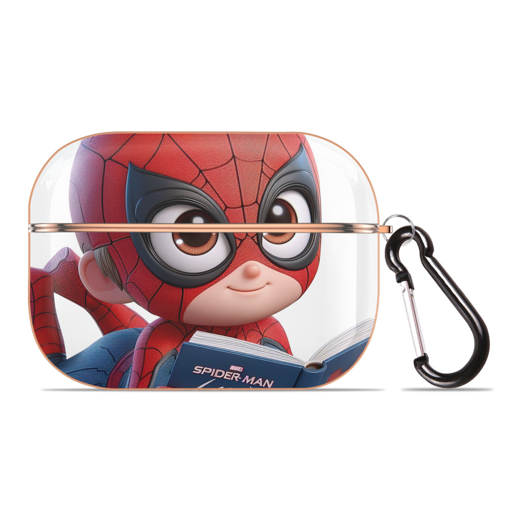 （画像用） Spider Man スパイダーマン 【AirPods Pro用】ハードシェル保護ケース｜耐衝撃・防指紋・カラビナ付き商品仕様
