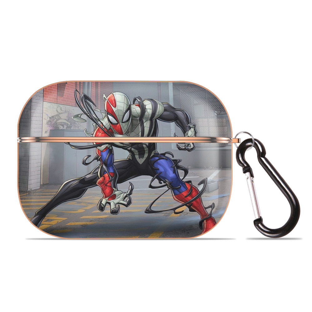 （画像用） Spider Man スパイダーマン 【AirPods Pro用】ハードシェル保護ケース｜耐衝撃・防指紋・カラビナ付き商品仕様