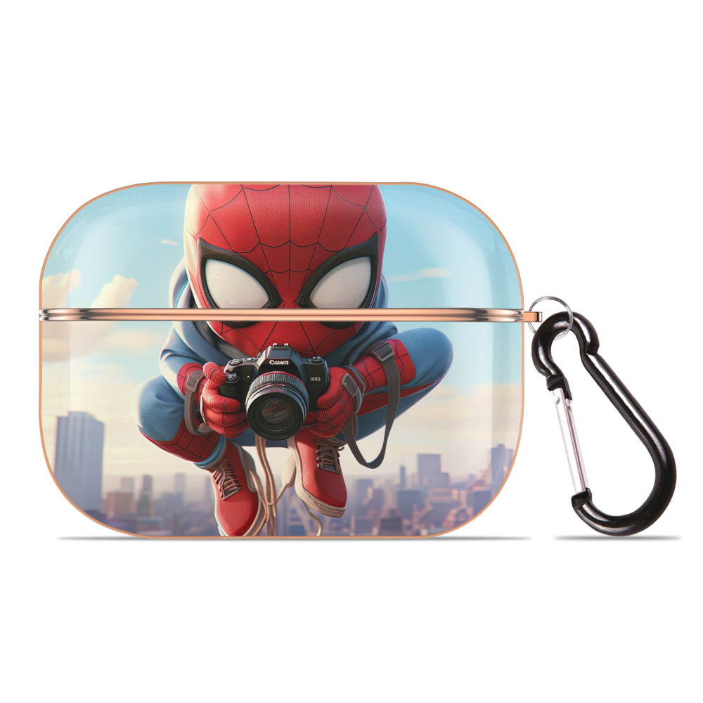 （画像用） Spider Man スパイダーマン 【AirPods Pro用】ハードシェル保護ケース｜耐衝撃・防指紋・カラビナ付き商品仕様