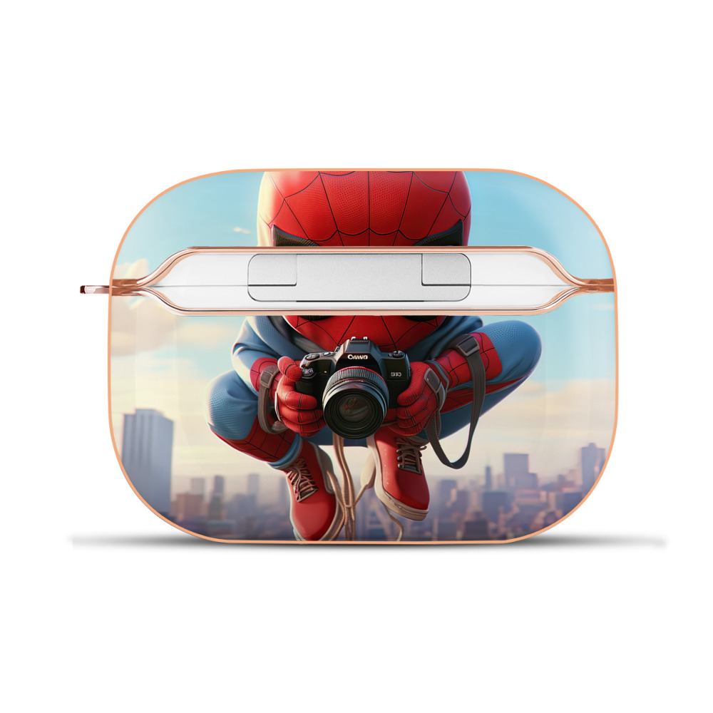（画像用） Spider Man スパイダーマン 【AirPods Pro用】ハードシェル保護ケース｜耐衝撃・防指紋・カラビナ付き商品仕様