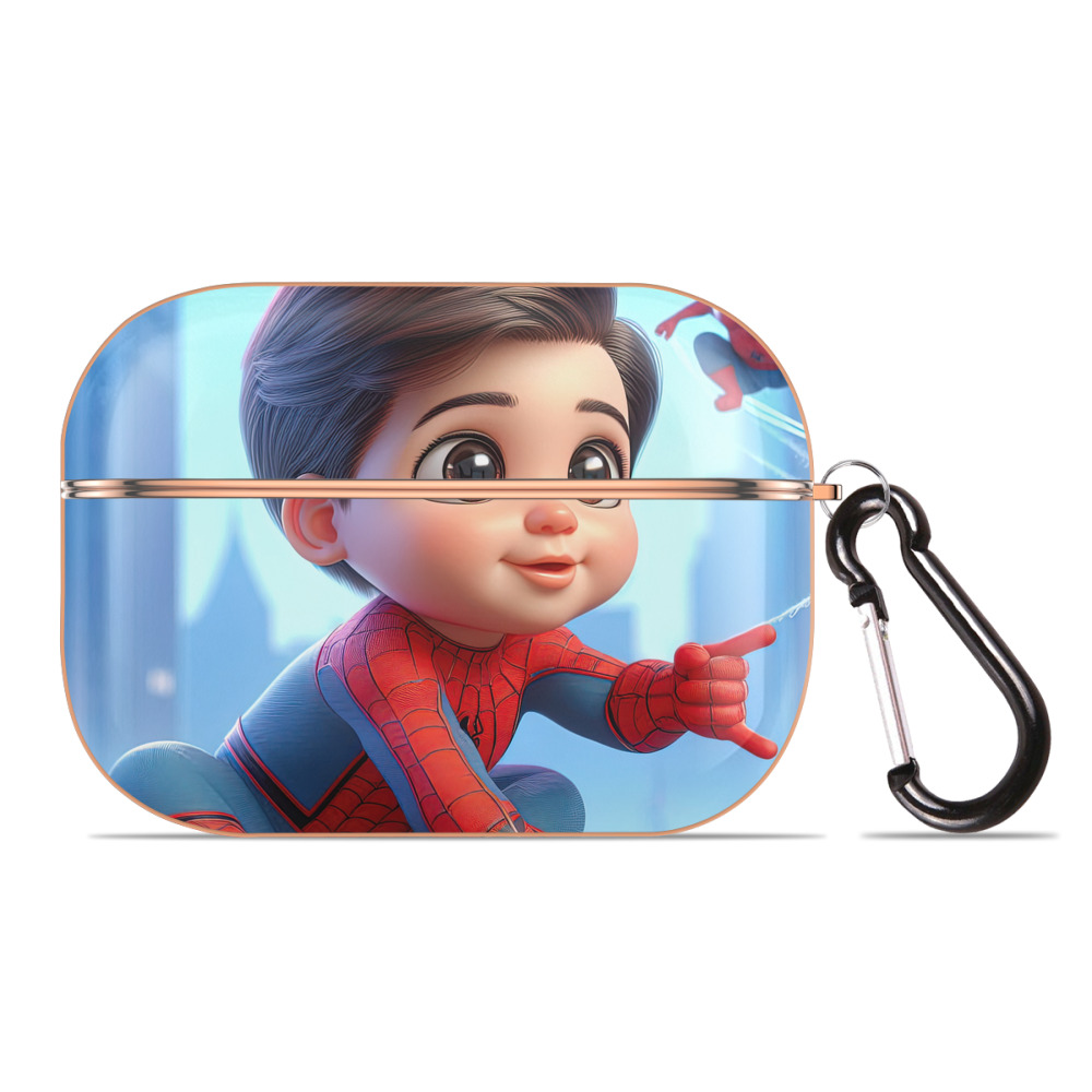 （画像用） Spider Man スパイダーマン 【AirPods Pro用】ハードシェル保護ケース｜耐衝撃・防指紋・カラビナ付き商品仕様
