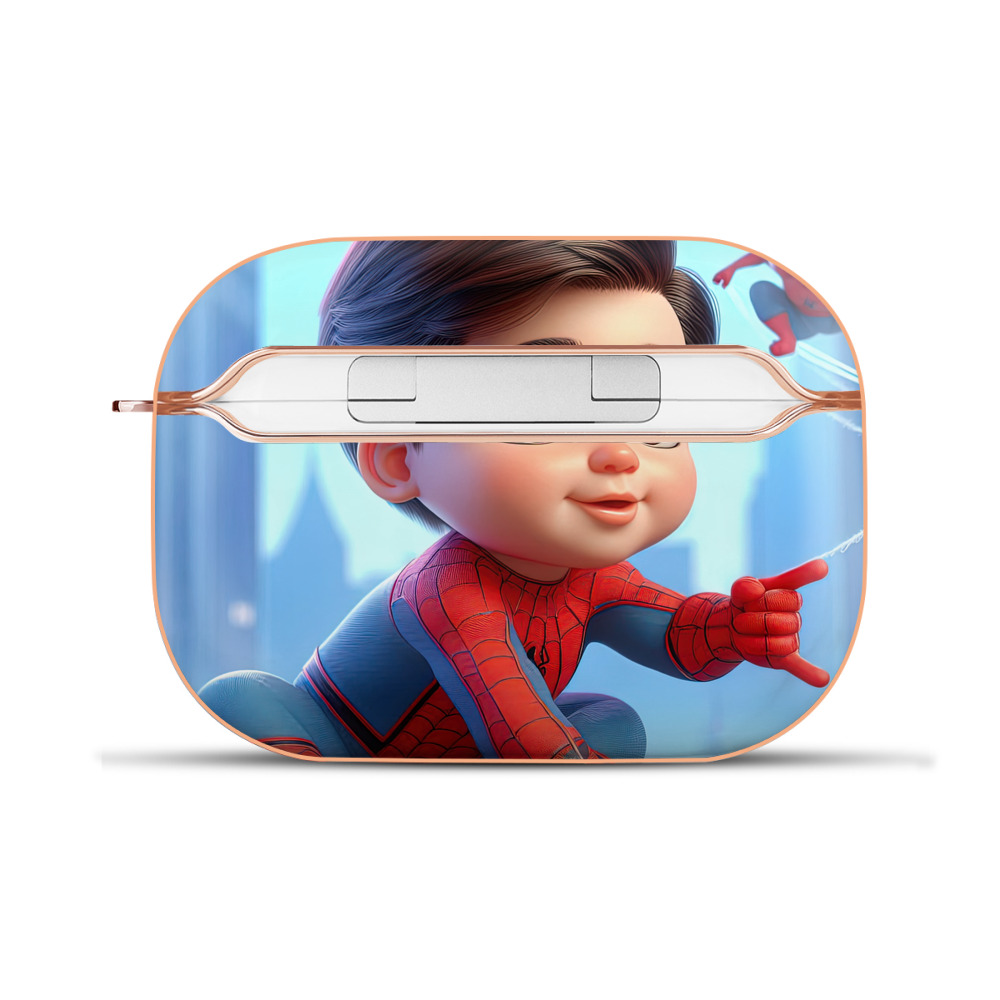 （画像用） Spider Man スパイダーマン 【AirPods Pro用】ハードシェル保護ケース｜耐衝撃・防指紋・カラビナ付き商品仕様