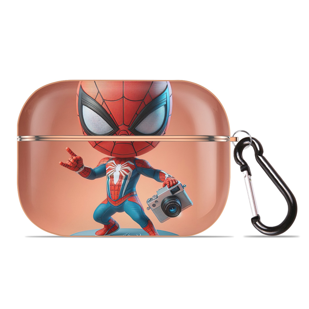 （画像用） Spider Man スパイダーマン 【AirPods Pro用】ハードシェル保護ケース｜耐衝撃・防指紋・カラビナ付き商品仕様