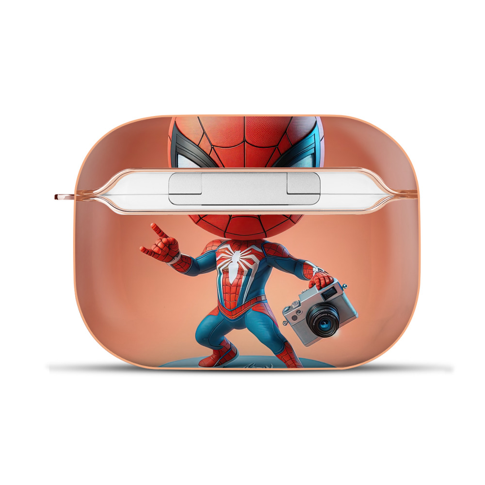 （画像用） Spider Man スパイダーマン 【AirPods Pro用】ハードシェル保護ケース｜耐衝撃・防指紋・カラビナ付き商品仕様