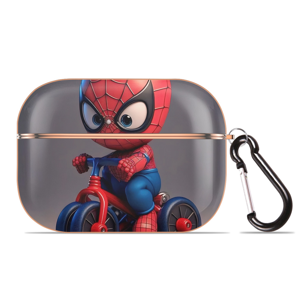 （画像用） Spider Man スパイダーマン 【AirPods Pro用】ハードシェル保護ケース｜耐衝撃・防指紋・カラビナ付き商品仕様