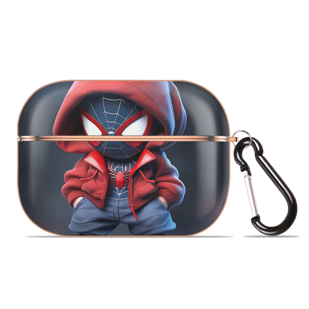 （画像用） Spider Man スパイダーマン 【AirPods Pro用】ハードシェル保護ケース｜耐衝撃・防指紋・カラビナ付き商品仕様