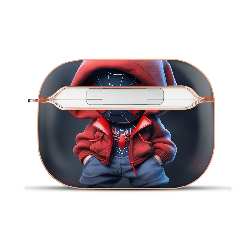 （画像用） Spider Man スパイダーマン 【AirPods Pro用】ハードシェル保護ケース｜耐衝撃・防指紋・カラビナ付き商品仕様